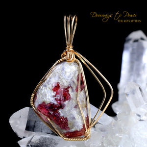 Pink Tourmaline Crystal Pendant 14k