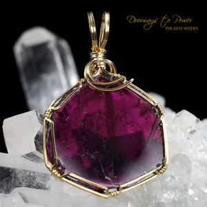 Pink Tourmaline Crystal Pendant 14k