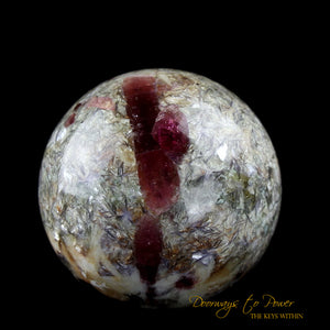 Pink Tourmaline Smoky quartz Lepidolite Sphere 'Museum Quality'