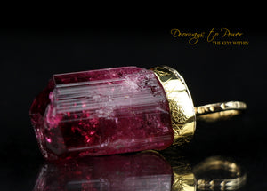 Pink Tourmaline Light Language Pendant 22k