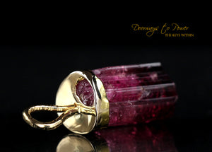 Pink Tourmaline Light Language Pendant 22k