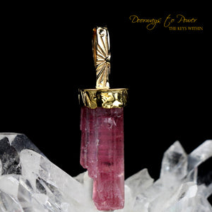 Pink Tourmaline Light Language Pendant 22k