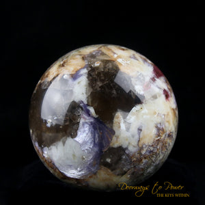 Pink Tourmaline Smoky quartz Lepidolite Sphere 'Museum Quality'