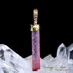 Pink Tourmaline Light Language Pendant 22k
