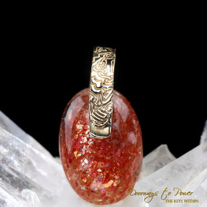 Rainbow Lattice Sunstone Light Language Crystal Pendant™ 14k