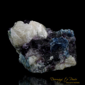 Russian Phenacite Aquamarine Purple Fluorite Crystal Specimen