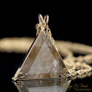 Rutilated Quartz Star of David Vogel Crystal Pendant 14k
