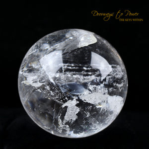 Satyaloka Azeztulite Quartz Crystal Sphere Rainbows 'Holy Silence'
