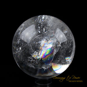 Satyaloka Azeztulite Quartz Crystal Sphere XL Rainbows 'Holy Silence'