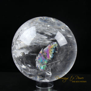 Satyaloka Azeztulite Quartz Crystal Sphere XL Rainbows 'Holy Silence'