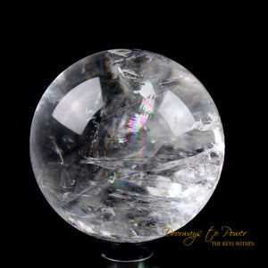 Satyaloka Azeztulite Quartz Crystal Sphere XL Rainbows 'Holy Silence'