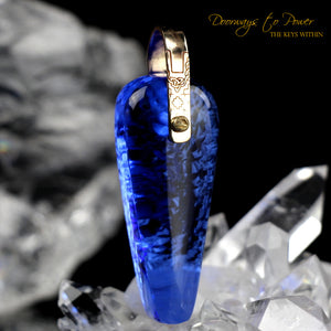 Siberian Blue Quartz Light Language Pendant 14k