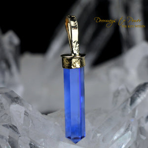 Siberian Blue Quartz Light Language Pendant 22k