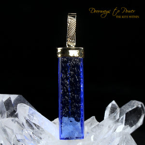 Siberian Blue Quartz Light Language Pendant 22k