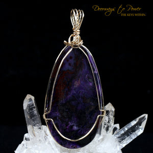 Sugilite Crystal Pendant 14k Gold