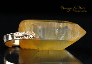 Tangerine Lemurian Light Language Record Keeper Pendant 14k