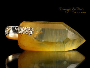 Tangerine Lemurian Light Language Record Keeper Pendant 14k