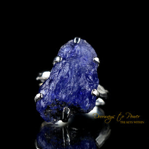 Tanzanite Crystal Ring Raw Natural Size 7