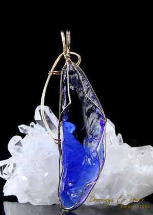 Tanzanite Fire Andara Crystal Pendant 14k 'Galactic Re Calibration'