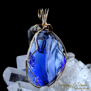 Tanzanite Fire Andara Crystal Pendant 14k 'L u M i N a R y'