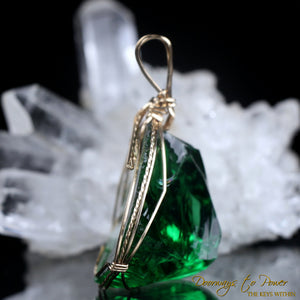 Thoth the Atlantean Emerald Green Andara Pendant 14k