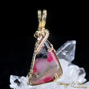 Tugtupite Crystal Pendant 14k