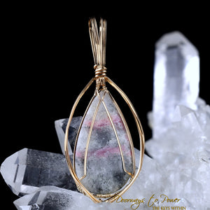 Tugtupite Crystal Pendant 14k