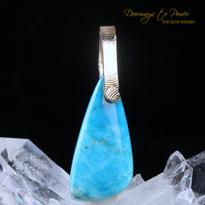 Turquoise Light Language Crystal Pendant 14k