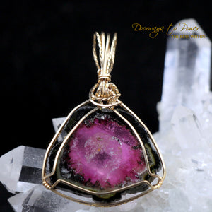 Watermelon Tourmaline Crystal Pendant 14k