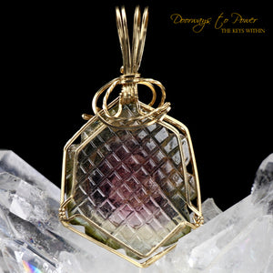 Watermelon Tourmaline Crystal Pendant 14k