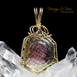 Watermelon Tourmaline Crystal Pendant 14k