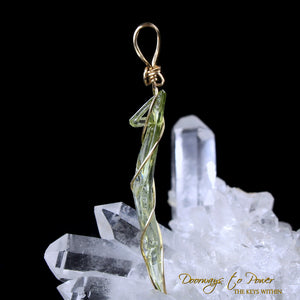 Brookite Manifestation Quartz Crystal Pendant 14k