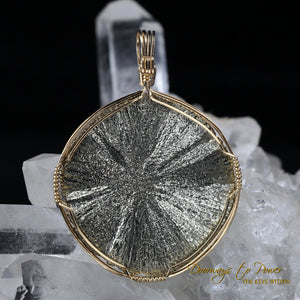 Pyrite Sun Crystal Pendant 14k