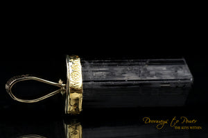 Black Tourmaline Light Language Pendant 22k
