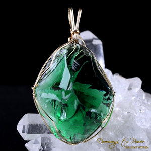 Thoth the Atlantean Emerald Green Andara Pendant 14k