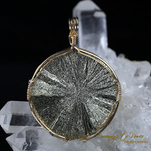 Pyrite Sun Crystal Pendant 14k