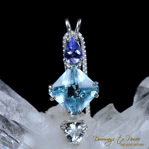 Tanzanite Blue Topaz & Aquamarine Magician Stone Pendant