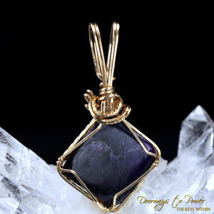 Sugilite Crystal Pendant 14k 'Beacon of Light'