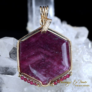 Ruby Crystal Pendant 14k