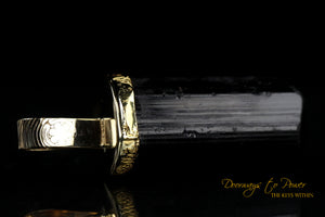 Black Tourmaline Light Language Pendant 22k