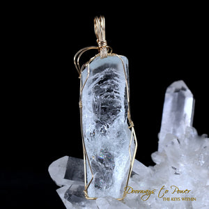 Aquamarine Crystal Pendant 14k