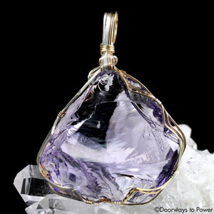 Sovereign Amethyst Andara Crystal Pendant 14k “SAHASRARA”