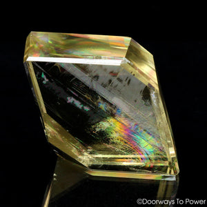 Golden Optical Calcite Crystal India 'Multilevel Awareness'