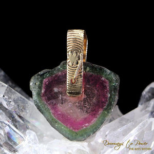 14k Gold Watermelon Tourmaline Pendant