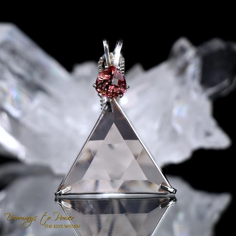 Rose quartz triangle pendant 2025
