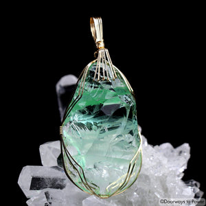 Pleiadian ET Star Elder Andara Crystal Pendant 14k Gold