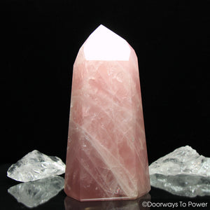 John of God Rose Quartz Master Dow Casa Crystal w/ Rainbows