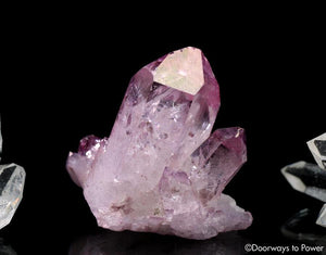 Rose Aura Quartz Record Keeper Twin Penetrator Crystal Cluster