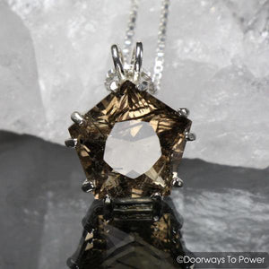Rutilated Quartz Star of Venus Pendant