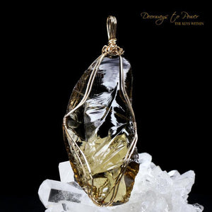 Celestial Gold Monatomic Andara Crystal Pendant 14k 'Grand Shift'